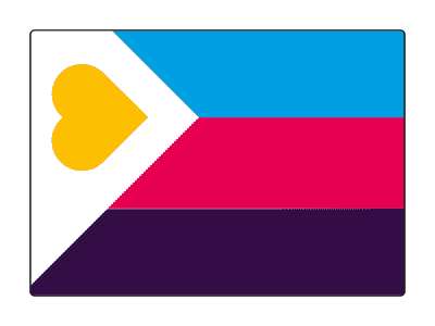 tricolor polyamory ally pride flag heart stripes colors lgbtq lgbt stickers, magnet