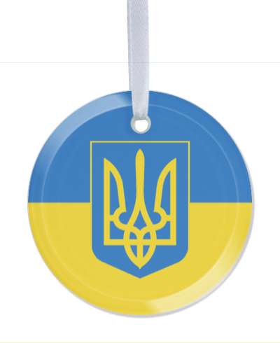 trident coat of arms ukraine support flag colors stickers, magnet