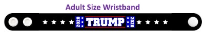 trump 2020 eight white stars black wristband