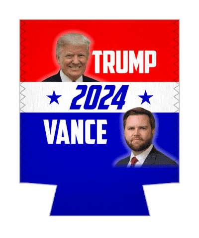 trump 2024 vance president vp gop maga red white blue faces stickers, magnet