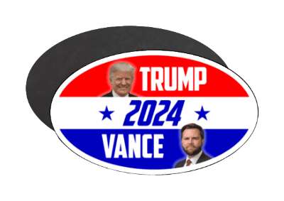 trump 2024 vance stylized faces red white blue gop maga stickers, magnet
