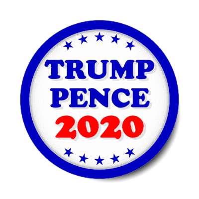 trump pence 2020 blue border stars sticker