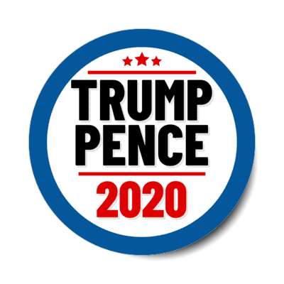 trump pence 2020 blue border sticker