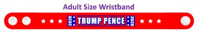 trump pence 2020 red six white stars wristband