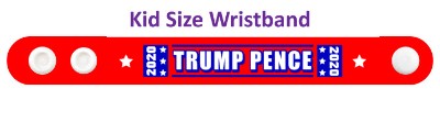 trump pence 2020 red two white stars wristband