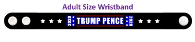 trump pence 2020 six white stars black wristband