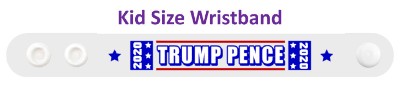 trump pence 2020 two blue stars white wristband