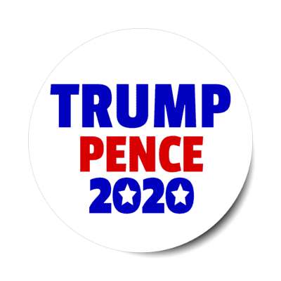 trump pence white 2020 stars sticker