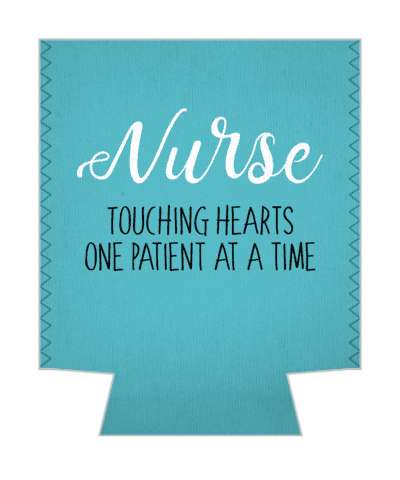 turquoise nurse touching hearts one patient at a time stickers, magnet