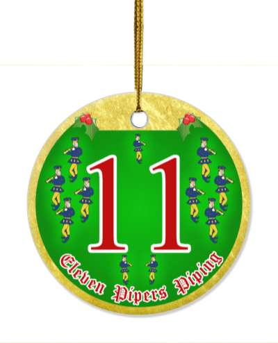 twelve days of christmas eleven pipers piping stickers, magnet