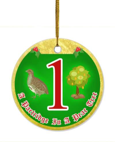 twelve days of christmas one partridge in a pear tree stickers, magnet