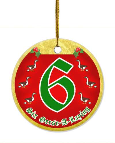 twelve days of christmas six geese a laying stickers, magnet