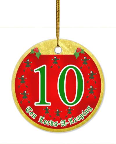 twelve days of christmas ten lords a leaping stickers, magnet