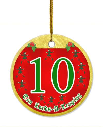 twelve days of christmas ten lords a leaping stickers, magnet