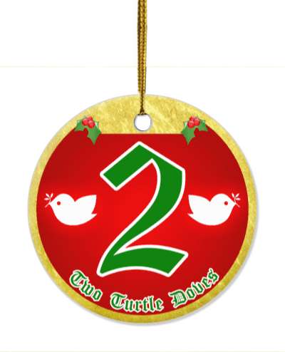 twelve days of christmas two turtle doves stickers, magnet