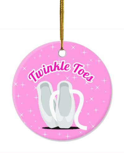 twinkle toes ballet slippers stars stickers, magnet