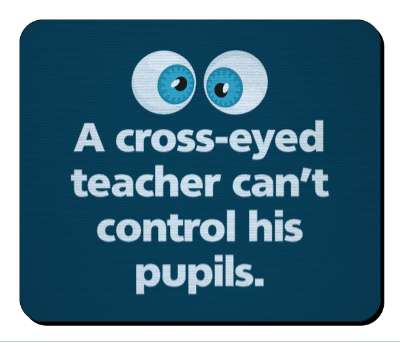 two big eyeballs funny a cross eyed teacher cant control his pupils education humor stickers, magnet