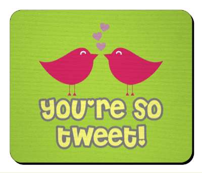 two pink birds in love youre so tweet cute stickers, magnet