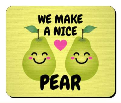 two smile face pears we make a nice pear heart stickers, magnet