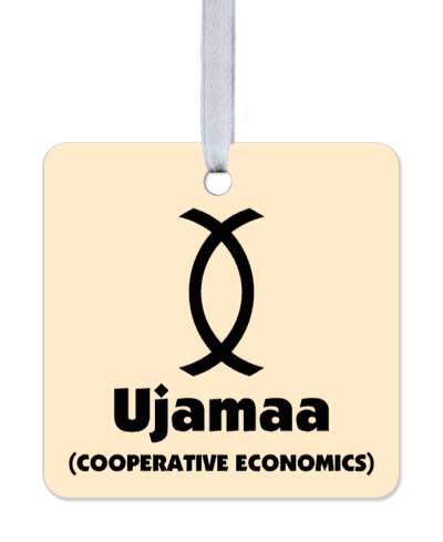 ujamaa cooperative economics kwanzaa symbol pale orange stickers, magnet