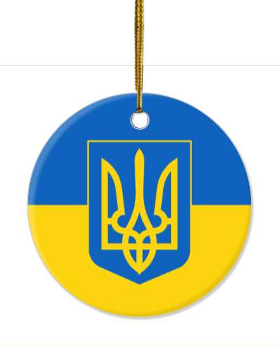 ukraine support trident coat of arms flag colors stickers, magnet