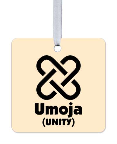 umoja unity kwanzaa symbol pale orange stickers, magnet