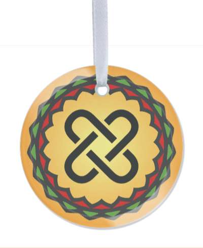 umoja unity kwanzaa symbol traditional orange gradient stickers, magnet
