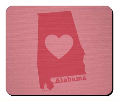 us state heart silhouette alabama stickers, magnet