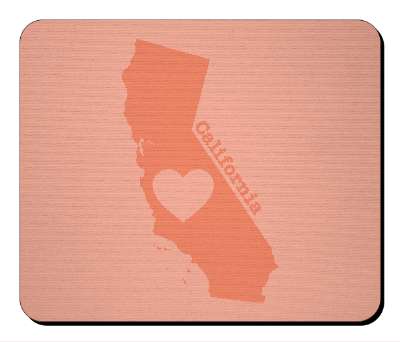 us state heart silhouette california stickers, magnet