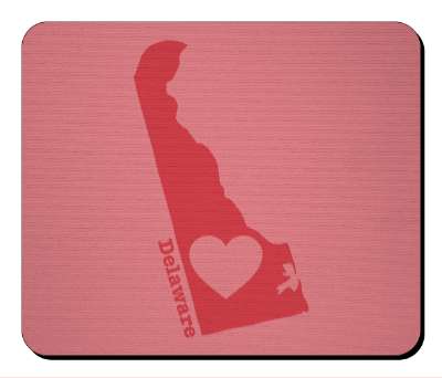 us state heart silhouette delaware stickers, magnet