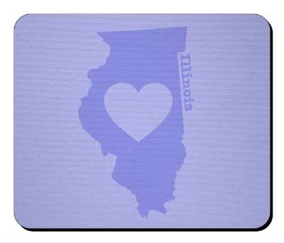 us state heart silhouette illinois stickers, magnet
