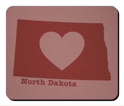 us state heart silhouette north dakota stickers, magnet
