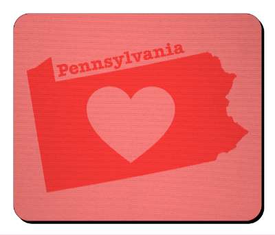 us state heart silhouette pennsylvania stickers, magnet