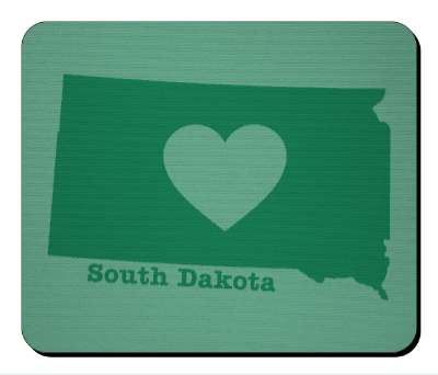 us state heart silhouette south dakota stickers, magnet