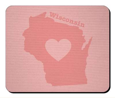 us state heart silhouette wisconsin stickers, magnet