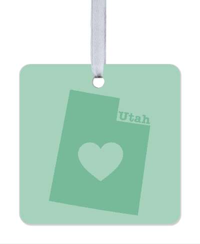 utah state silhouette heart stickers, magnet