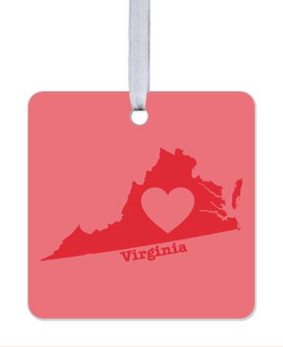 virginia state silhouette heart stickers, magnet
