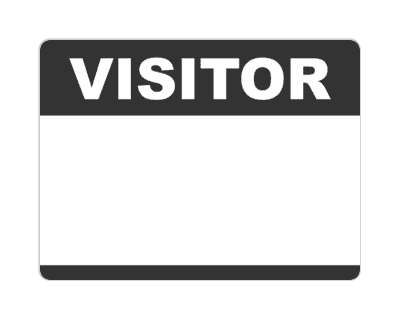 visitor nametag fill in blank black stickers, magnet