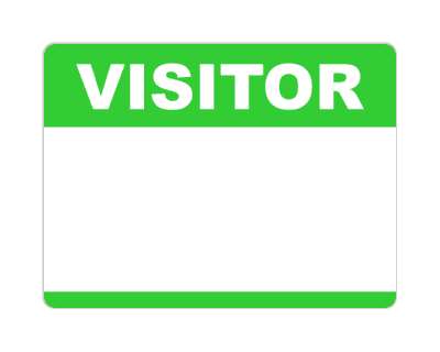 visitor nametag fill in blank green stickers, magnet