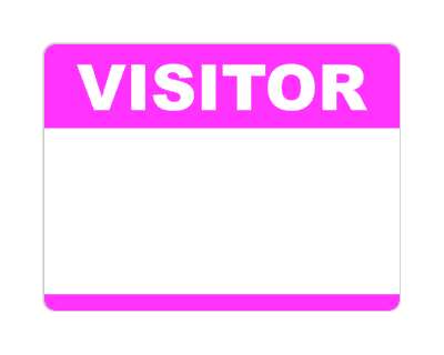 visitor nametag fill in blank purple stickers, magnet