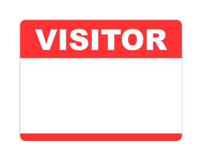 visitor nametag fill in blank red stickers, magnet