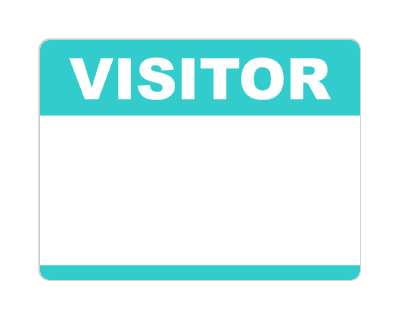 visitor nametag fill in blank teal stickers, magnet