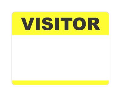 visitor nametag fill in blank yellow stickers, magnet