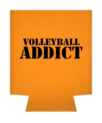 volleyball addict black orange stencil bold stickers, magnet