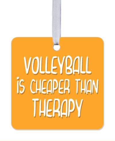 volleyball is cheaper than therapy orange white stickers, magnet