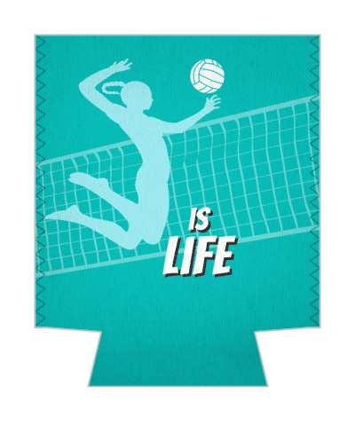 volleyball is life net player silhouette stickers, magnet