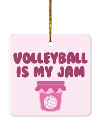 volleyball is my jam wordplay ball in jar stickers, magnet