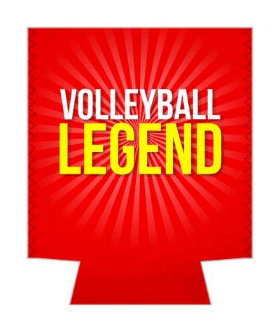 volleyball legend rays red white yellow stickers, magnet