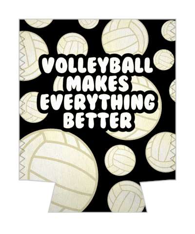 volleyball makes everything better black stickers, magnet