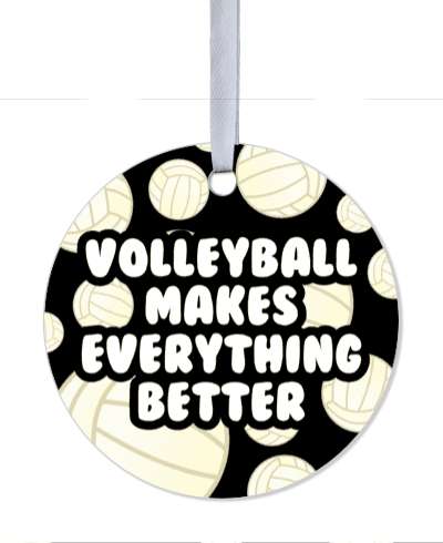 volleyball makes everything better sports balls black stickers, magnet